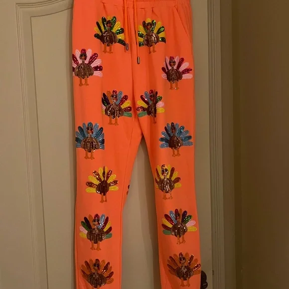 ❌SOLD❌Queen of Sparkles Turkey Joggers🦃Size Medium - Picture 2 of 3